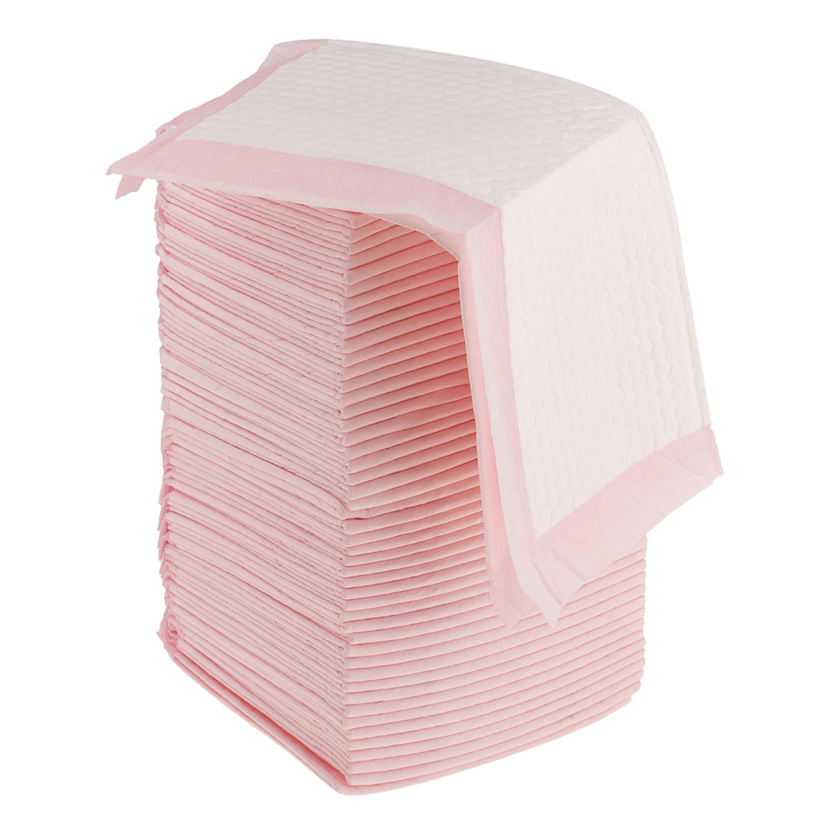 Wswqop 15 Pieces Disposable Waterproof Incontinence Bed Pads Mattress Absorbent Bedwetting - 45x33cm Pink