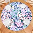 thumbnail image 2 of 44in Round Tablecloth with Elastic Edge, Waterproof Fitted Table Cover for 36-44" Tables, Boho Theme Polyester Reusable Table Cloths Wipe Clean for Picnic, Dining, Outdoor Use and Party Decor, 2 of 7