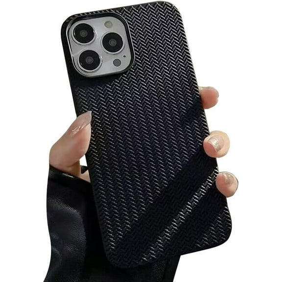 Compatible with iPhone Case,Weaving Chevron Herringbone Pattern Protection Soft Shockproof Cover Phone Case (Black,iPhone 11)