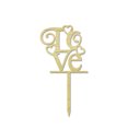 thumbnail image 1 of Love Custom Cake Topper With Two Hearts Personalized Rustic Wooden Cake Topper Cake Decoration 5 Inches Wide, 1 of 3