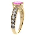 thumbnail image 3 of 10K Yellow Gold Natural Pink Sapphire Ring Oval 8x6 mm Diamond Accents, size 5.5, 3 of 4