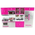 thumbnail image 2 of PlayWorld Kitchen Connection My Modern Kitchen Full Deluxe Kit Battery Operated Kitchen Playset : Refrigerator, Stove, Sink, Microwave - Pink, 2 of 11
