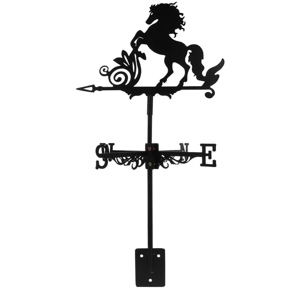 Iron Metal Weather Vane Outdoor Garden Windmill Decorative Black Weathervane for Yard and Patio