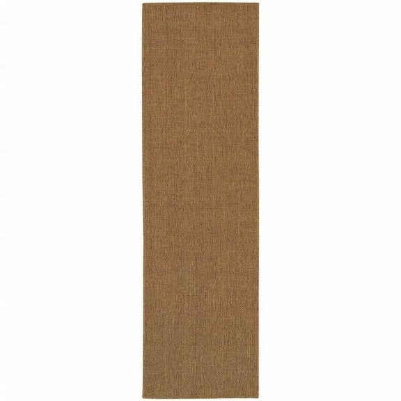 2 x 8 ft. Stain Resistant Indoor & Outdoor Area Runner, Tan