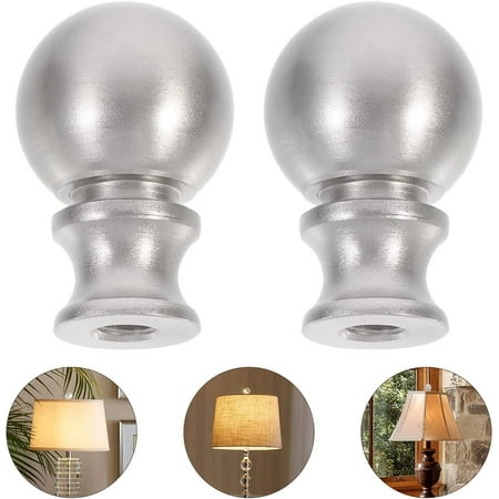 2pcs Retro Lampshade Knobs Finial Brushed Nickel Finish Ball Lamp Silver Shade Toppers Harp For Canada 2pcs Retro Lampshade Knobs, What Is A Finial On Lampshade
