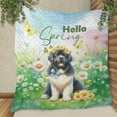 thumbnail image 3 of Newfoundland Hello Spring Time Flower Floral Nature Quilt Blanket Newfie Dog Lover Gifts Cozy Comforter Throw Blanket - 02031, 3 of 5
