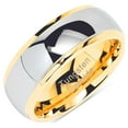 thumbnail image 2 of Tungsten Rings for Men Women Wedding Band Two Tone Gold Silver Engagement Sizes 6-16 (Tungsten, 6), 2 of 6