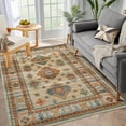 thumbnail image 2 of Hasoo 9' x 12' Large Boho Area Rug Washable Foldable Rug Soft Thin Rug Low Pile Non-Slip Rug Indoor Vintage Persian Rug for Living Room Bedroom, Beige, 2 of 5