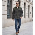 thumbnail image 6 of Xidunhg Men's Long Sleeve Sherpa Lined Shirt Jacket Flannel Plaid Fleece Coats, 6 of 12