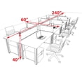 thumbnail image 2 of 8 Person Modern Metal Leg Office Workstation Desk Set, #OT-SUL-FPM84, 2 of 2