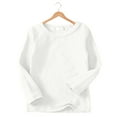 thumbnail image 5 of Huesdet Toddler Long Sleeve Shirt Girl Soft Cotton Toddler T-Shirts Layering Tees Baby Girls Long-Sleeve Shirts(White,4-5 Y), 5 of 6