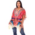 thumbnail image 1 of White Mark Caftan Court pour Femmes avec Encolure à Nouer, 1 of 6