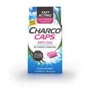 CharcoCaps Activated Charcoal Detox & Digestive Relief Anti Gas, 75 Count
