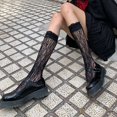 thumbnail image 2 of Bas Hauts 1 Paire Dress-up See-through Doux Style Preppy Femmes Longues Chaussettes, 2 of 5
