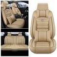 thumbnail image 2 of Maidao Car Seat Covers Leather Full Set for Volkswagen for ID.4 2020-Present 5 Seats Compatible Airbag Water Resistant Front Rear Cushion Protector with Pillow Beige, 2 of 6