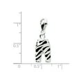 thumbnail image 2 of Sterling Silver Click-on Cubic Zirconia Enamel Zebra Pants Charm - Measures 28x10mm, 2 of 2