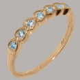 thumbnail image 2 of LBG British Made 18k Rose Gold Real Genuine Aquamarine Womens Eternity Ring - 33 size options - Size 8.25, 2 of 9