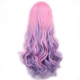 thumbnail image 2 of Peluca sintética Sincero de pelo largo y rizado con degradado morado Para cosplay Para mujer, 2 of 3
