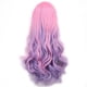 thumbnail image 2 of Peluca sintética de pelo largo y rizado con degradado morado para cosplay para mujer., 2 of 3