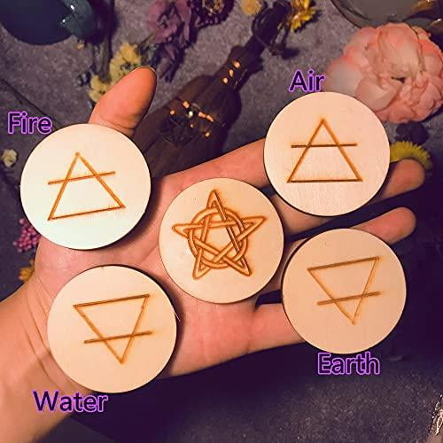 Wiccan Ritual Broom Wall Decor Handmade Mane Broomstick for Majic Ceremonial Clear Crystal Witch Broom Miniature Pentagram Wicca Brush OKDOKEY Witch Altar Broom Wood Runes Set 