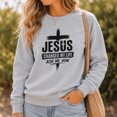 thumbnail image 3 of Jollimate Jesus Changed My Life Sweatshirt, Women's Jesus Crew, Religious Gift For Her, Faith Gift, 3 of 6