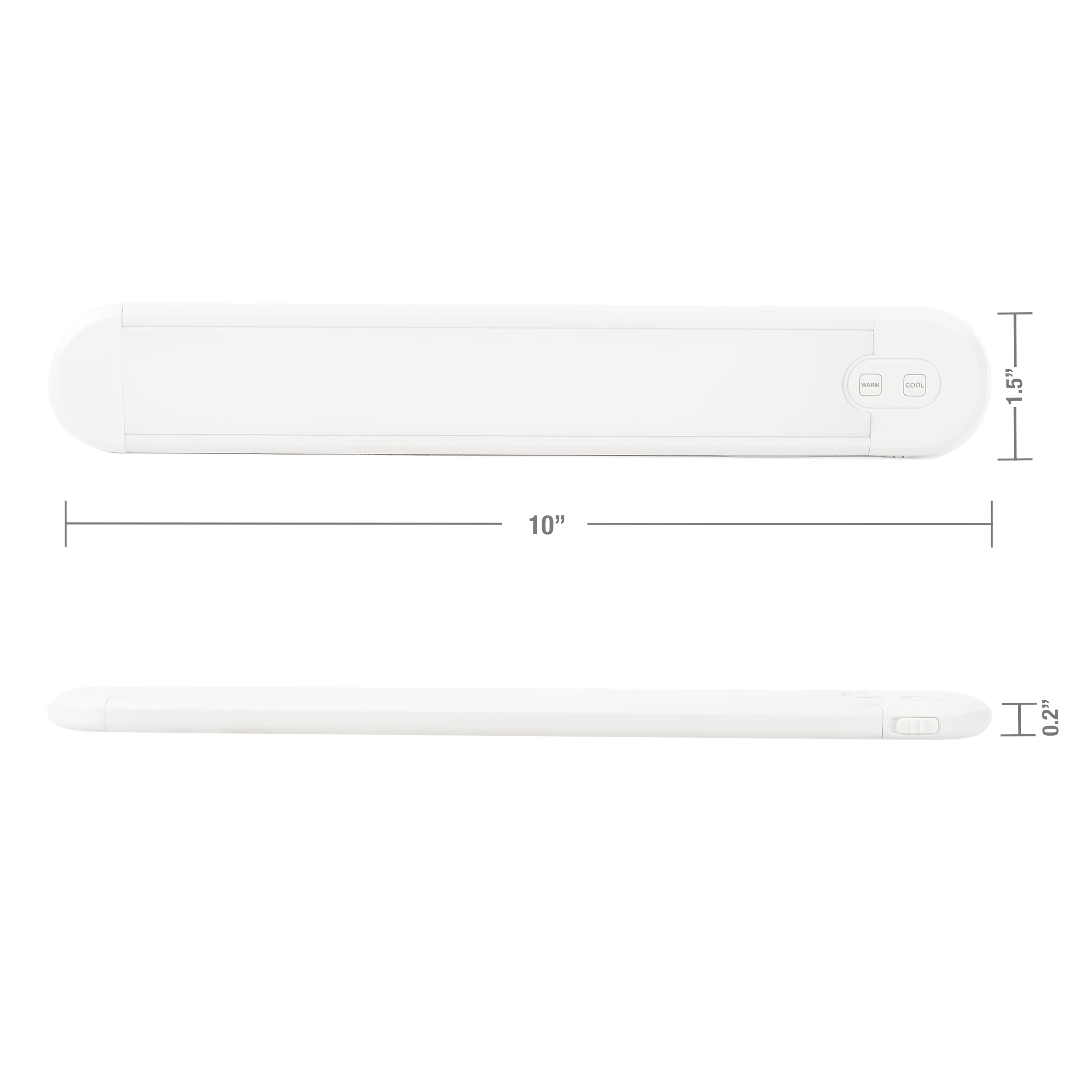 (2 pack) Great Value LED 100-Lumens 10-inch Rechargeable Touch Activated Under Cabinet Light