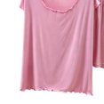 thumbnail image 5 of Kaemgyyd Womens Pajama Set Scalloped Hem Outfits Cap Sleeve Top with Elastic Waisted Shorts Pj Sleepwear Lounge Sets（Pink,X-Large）, 5 of 5