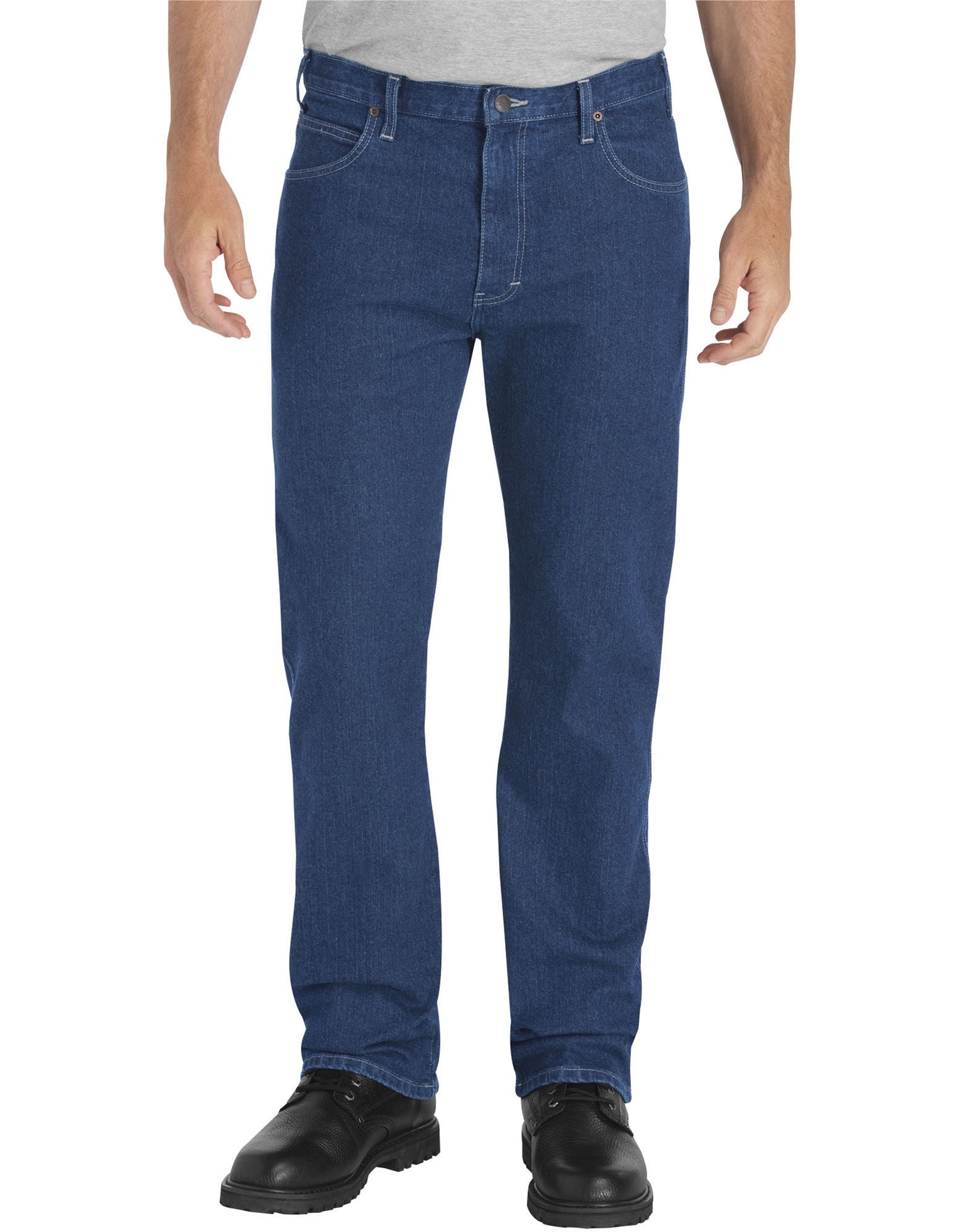 Dickies Mens FLEX Regular Fit Straight Leg 5-Pocket Denim Jeans, 38W x ...