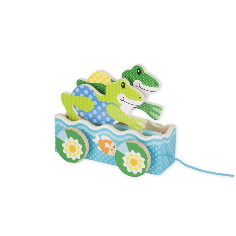 Melissa & Doug First Play Friendly Frogs Wooden Pull Toy - Walmart.com 