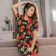 thumbnail image 3 of Fotbe Tomatoes Bata de Dormir para Mujer con Estampado, Camisón de Algodón de Manga Corta, Ropa de Dormir Casual, 3 of 6