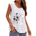 thumbnail image 1 of Mujer Verano Casual Sin mangas Botón Chaleco Cuello redondo Blusa suelta Active Top Mujer Fridja  gh2367, 1 of 4