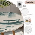 thumbnail image 6 of Green Mountains Fitted Tablecloth with Elastic Edged, Round Table Cloth for Dining Table, Modern Watercolor Nature Country Landscape Waterproof Oil Proof Table Cover for Indoor Outdoor 36"-44", 6 of 8