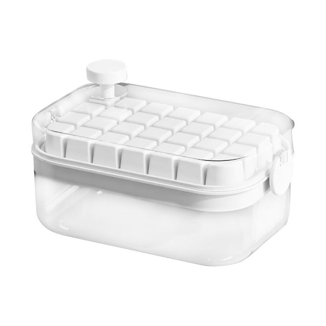 Ice Cube Tray, 7.9*5.1*3.9 Inch Ice Tray with Lid and Bin and Ice Scoop, Ice Cube Pop Out Tray, Ice Cube Trays for Freezer, Ice Cube Molds, BPA Free, Easy Release Stackble Spill-Resistant
