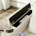 thumbnail image 5 of Convertible Chaise Lounge 63" Loveseat Sofa Sofa Bed Corduroy Sleeper Sofa with Usb Ports, Two Cup Holders, Phone Holder and Ample Storage Space for Living Room and Bedroom (Beige), 5 of 11