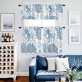 thumbnail image 2 of Navy Blue Octopus Coastal Kitchen Curtains Sets for Windows 24 Inch Length, Nautical Coral Starfish Rod Pocket Window Treatments Tier Curtains and Valances Set for Bedroom/Bathroom, 2 of 8