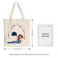 thumbnail image 3 of Vibrant Surreal Tote Bag - Celestial Figure & Abstract Shapes Warm Colors Perfect for Shopping Travel & Parties, 3 of 4