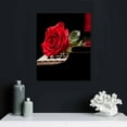 thumbnail image 4 of ONETECH Red Rose on Piano Modern Stretched and Framed Floral Giclee Canvas Prints Artwork Flowers Music Pictures Paintings on Canvas Wall Art for Bedroom Kitchen Home Decorations 16x20in, 4 of 4