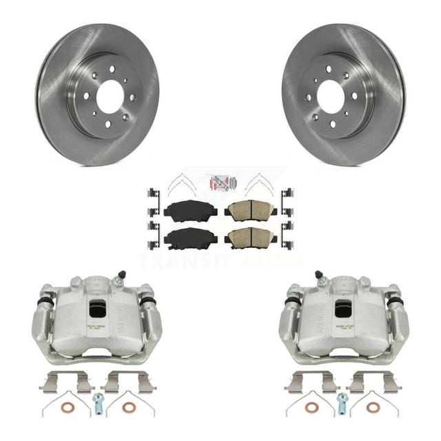 Transit Auto Front Disc Brake Caliper Rotors and Ceramic Pads Kit for Car 2015-2020 Honda Fit KC8-100586N