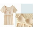 thumbnail image 2 of CENL Ladies Short Sleeve Tops With Built in Bra Women Push Up Padded Layer T shirt, 2 of 9