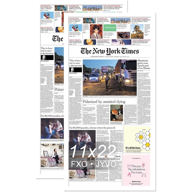 Fxojyvo 11x22 Newspaper Frame Set of 2, Display 11 x 22 Inch Newspaper Front Page for Wall, Light Weight and High Transparent Picture Frame - 2 Pack/White/11by22