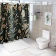 thumbnail image 7 of Creowell Extra Long Black Floral Shower Curtain Watercolor Wildflower Bathroom Shower Curtain, Waterproof Fabric Shower Curtain with Hooks White, 7 of 7