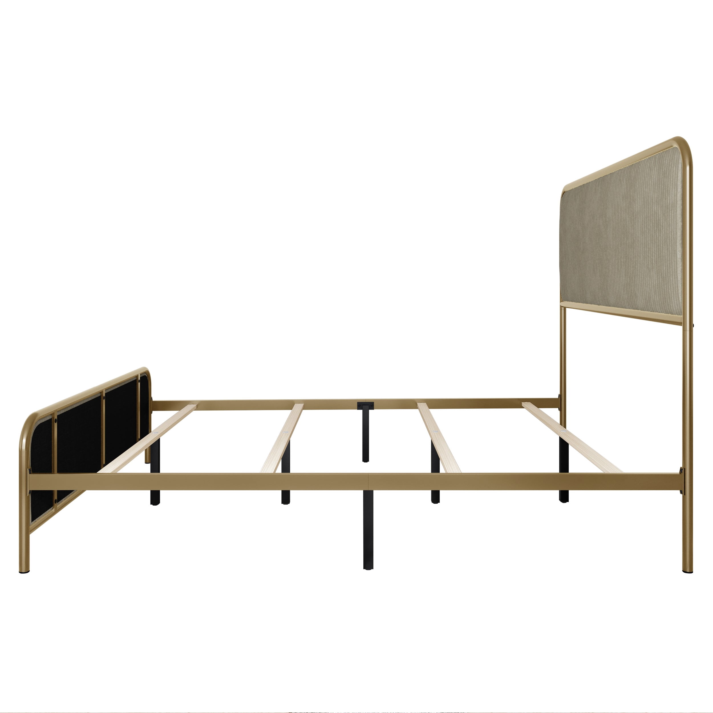 Home Design Parma King Panel Bed Frame, Metallic Gold