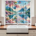 thumbnail image 3 of Ambesonne Lake Kitchen Curtains, Butterflies Cherry Blossoms, 55"x36", Pink Sky Blue Green, 3 of 3
