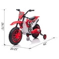 thumbnail image 2 of TOBBI 12V Red Ride On Motorcycle Dirt Bikes for Kids with Training Wheels, Spring Suspension, 2 of 14