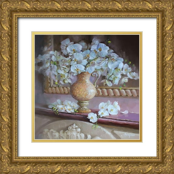 Rogozina, Svetlana 15x15 Gold Ornate Wood Framed with Double Matting Museum Art Print Titled - Bouquet of Orchids