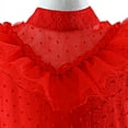 thumbnail image 4 of Mercatoo 4 to 15 Years Girls Red Bride Dress Child Girl's Halloween Outfit Wedding Layered Dress with Gloves Headcloth, 4 of 5