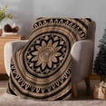 thumbnail image 2 of Abstract Brown Flowers Throw Blanket Flannel Fleece Throws, Retro Mantoro Floral Art Lightweight Super Soft Warm Blankets for Couch Sofa Bed All Season Use, 40x50 in, 2 of 9