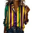 thumbnail image 1 of Chandails à Manches Longues pour Femmes sous Blouses Médicales Imprimé Carnaval Col Rond Haut Décontracté Doux Léger Blouse de Superposition, 1 of 5