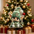 thumbnail image 3 of Christmas Flat Acrylic Ornaments, Cute Mini Hanging Pendants Xmas Tree Decorations, Car Interior Rearview Mirror Hanging Decor Festive Small Gift, C, 3 of 6