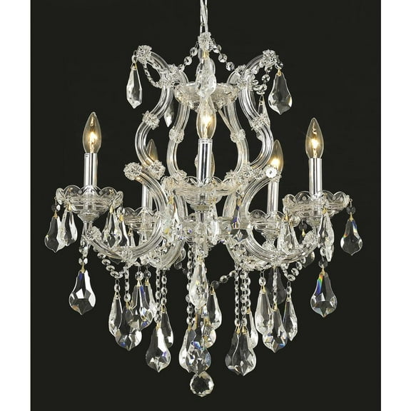2801 Maria Theresa Collection Chandelier D:20in H:25in Lt:6 Chrome Finish (Royal Cut Crystals)